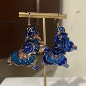 Butterfly Earrings made with glass